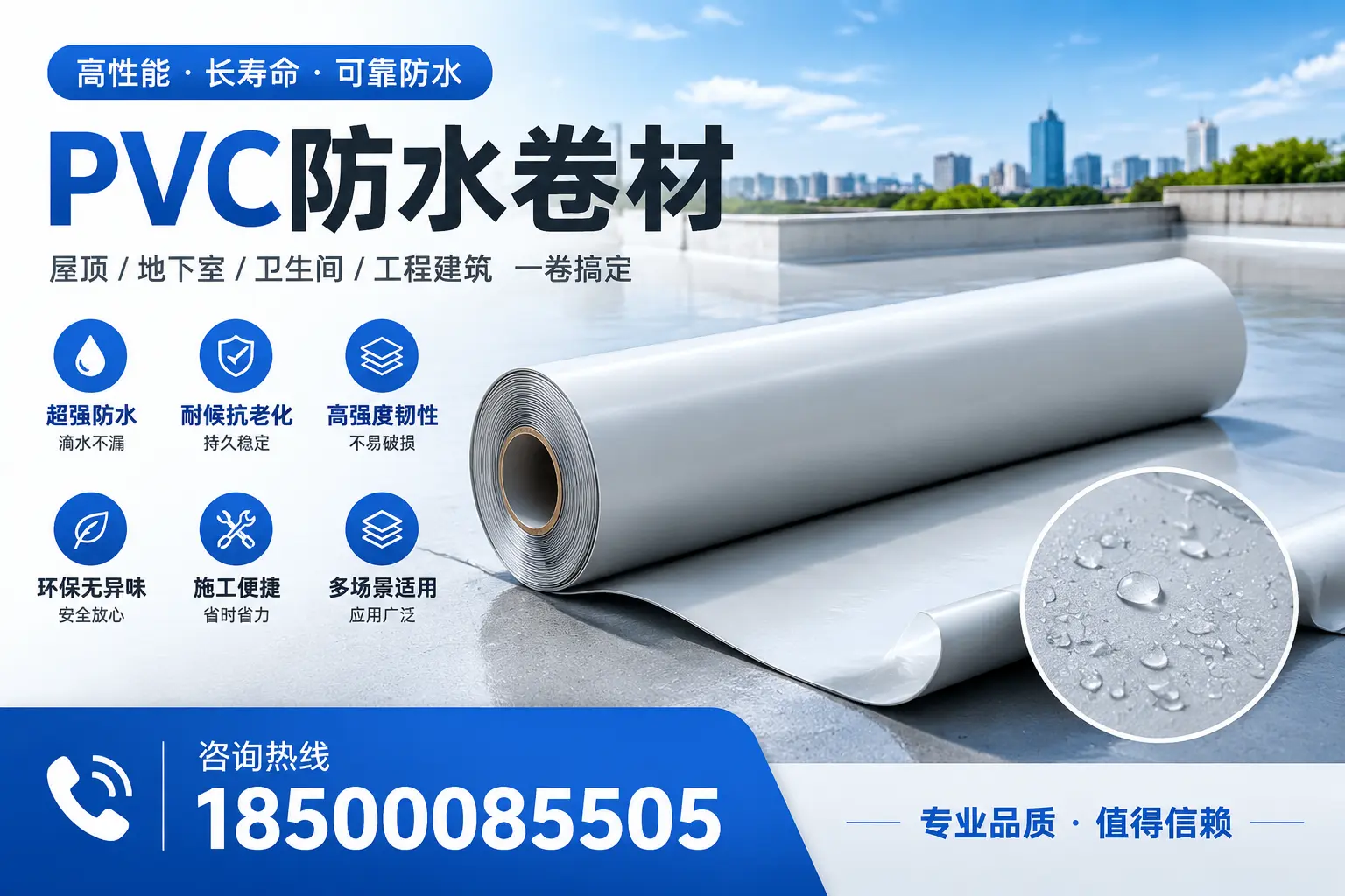 PVC防水卷材的防水效果评测，适合安康的科学依据